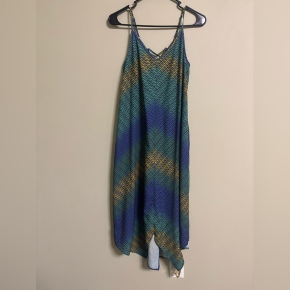 prAna Anglelique Handkerchief Dress Midi Multi Color Size Small Boho Fairycore - Picture 2 of 7